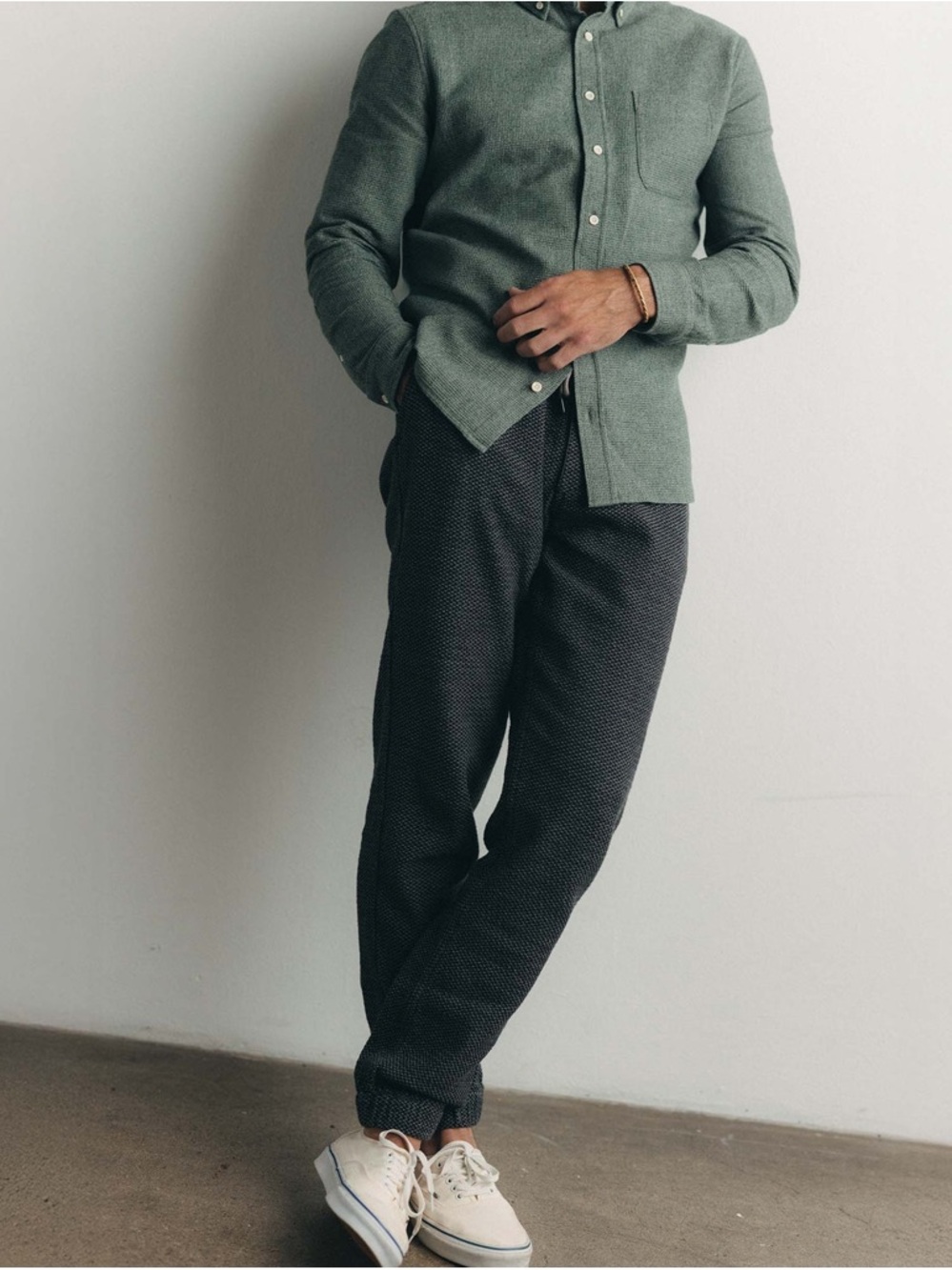 Taylor Stitch Charcoal Grey Textured Knit Beanie